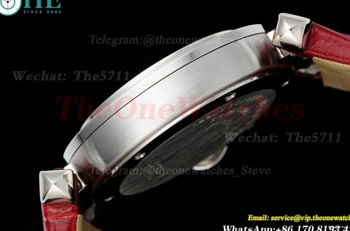 Pasha De 30mm Ladies Cartier Dial White Quartz SS LE Red AF 1203